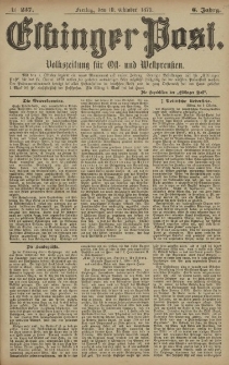 Elbinger Post, Nr. 237 Freitag 10 Oktober 1879, 6 Jahrg.