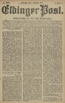 Elbinger Post, Nr. 239 Sonntag 12 Oktober 1879, 6 Jahrg.