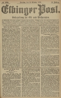 Elbinger Post, Nr. 245 Sonntag 19 Oktober 1879, 6 Jahrg.
