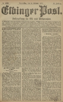 Elbinger Post, Nr. 248 Donnerstag 23 Oktober 1879, 6 Jahrg.