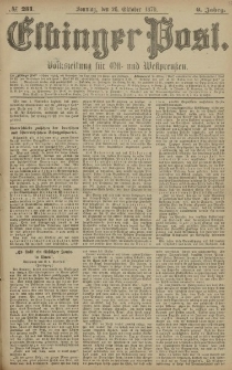 Elbinger Post, Nr. 251 Sonntag 26 Oktober 1879, 6 Jahrg.