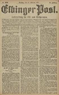 Elbinger Post, Nr. 252 Dienstag 28 Oktober 1879, 6 Jahrg.