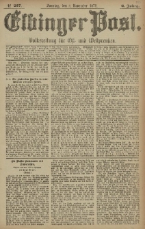 Elbinger Post, Nr. 257 Sonntag 2 November 1879, 6 Jahrg.