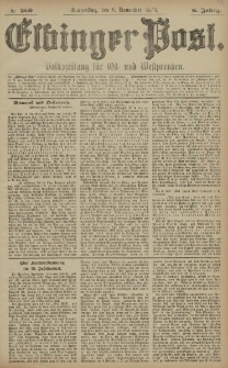 Elbinger Post, Nr. 260 Donnerstag 6 November 1879, 6 Jahrg.
