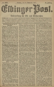 Elbinger Post, Nr. 264 Dienstag 10 November 1879, 6 Jahrg.