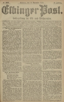 Elbinger Post, Nr. 265 Mittwoch 12 November 1879, 6 Jahrg.