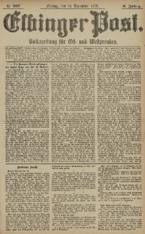 Elbinger Post, Nr. 267 Freitag 14 November 1879, 6 Jahrg.