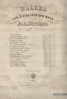 Tanz - Signale. Walzer für 3 Violinen und Bass. Op. 218