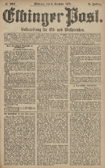 Elbinger Post, Nr. 283 Mittwoch 3 Dezember 1879, 6 Jahrg.