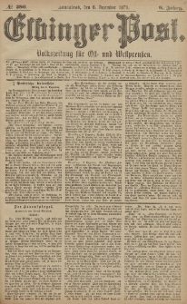 Elbinger Post, Nr. 286 Sonnabend 6 Dezember 1879, 6 Jahrg.