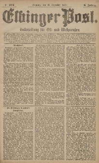 Elbinger Post, Nr. 294 Dienstag 16 Dezember 1879, 6 Jahrg.