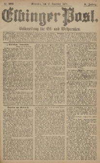 Elbinger Post, Nr. 295 Mittwoch 17 Dezember 1879, 6 Jahrg.