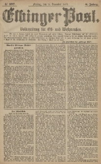 Elbinger Post, Nr. 297 Freitag 19 Dezember 1879, 6 Jahrg.