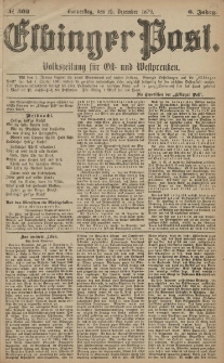 Elbinger Post, Nr. 302 Donnerstag 25 Dezember 1879, 6 Jahrg.