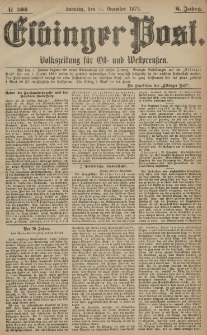 Elbinger Post, Nr. 303 Sonntag 28 Dezember 1879, 6 Jahrg.