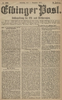 Elbinger Post, Nr. 303 Sonntag 28 Dezember 1879, 6 Jahrg.