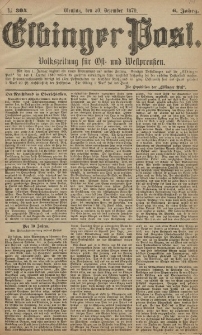 Elbinger Post, Nr. 304 Dienstag 30 Dezember 1879, 6 Jahrg.