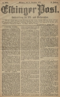 Elbinger Post, Nr. 305 Mittwoch 31 Dezember 1879, 6 Jahrg.