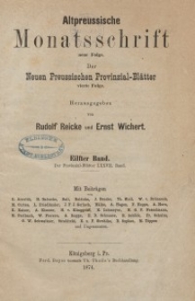 Altpreussische Monatsschrift, 1874, Bd. 11