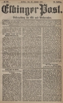 Elbinger Post, Nr. 23, Freitag 28 Januar 1881, 8 Jahrg.