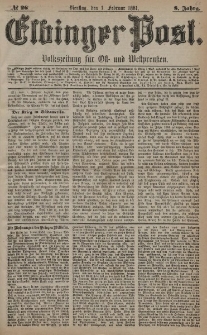 Elbinger Post, Nr. 26, Dienstag 1 Februar 1881, 8 Jahrg.