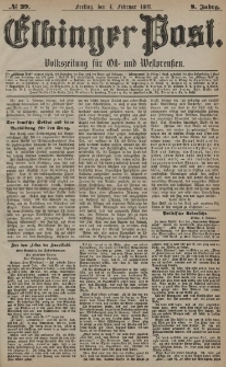Elbinger Post, Nr. 29, Freitag 4 Februar 1881, 8 Jahrg.