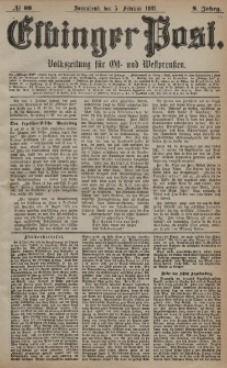 Elbinger Post, Nr. 30, Sonnabend 5 Februar 1881, 8 Jahrg.