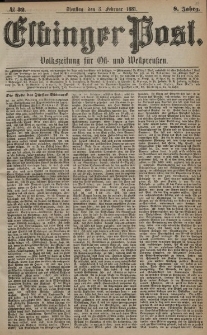 Elbinger Post, Nr. 32, Dienstag 8 Februar 1881, 8 Jahrg.