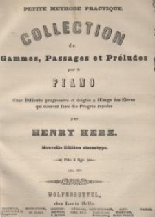 Collection de Gammes, Passages et Préludes pour Piano