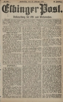 Elbinger Post, Nr. 46, Donnerstag 24 Februar 1881, 8 Jahrg.