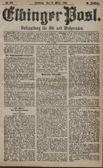 Elbinger Post, Nr. 55, Sonntag 6 März 1881, 8 Jahrg.
