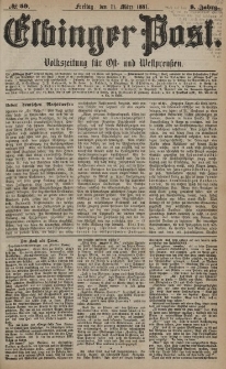 Elbinger Post, Nr. 59, Freitag 11 März 1881, 8 Jahrg.
