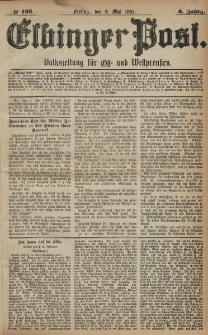 Elbinger Post, Nr. 105, Freitag 6 Mai 1881, 8 Jahrg.