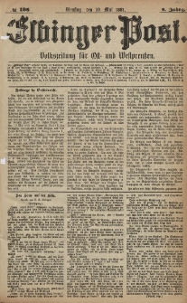 Elbinger Post, Nr. 108, Dienstag 10 Mai 1881, 8 Jahrg.