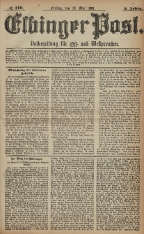 Elbinger Post, Nr. 110, Freitag 13 Mai 1881, 8 Jahrg.