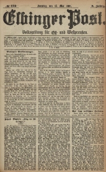 Elbinger Post, Nr. 112, Sonntag 15 Mai 1881, 8 Jahrg.