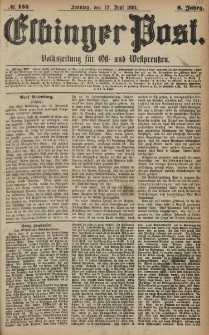 Elbinger Post, Nr. 134, Sonntag 12 Juni 1881, 8 Jahrg.