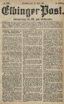Elbinger Post, Nr. 139, Sonnabend 18 Juni 1881, 8 Jahrg.
