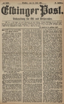Elbinger Post, Nr. 159, Dienstag 12 Juli 1881, 8 Jahrg.