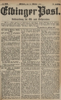 Elbinger Post, Nr. 238, Mittwoch 12 Oktober 1881, 8 Jahrg.