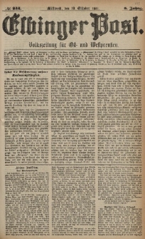 Elbinger Post, Nr. 244, Mittwoch 19 Oktober 1881, 8 Jahrg.