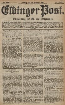 Elbinger Post, Nr. 254, Sonntag 30 Oktober 1881, 8 Jahrg.