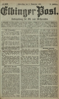 Elbinger Post, Nr. 269, Donnerstag 17 November 1881, 8 Jahrg.