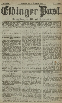 Elbinger Post, Nr. 286, Mittwoch 7 Dezember 1881, 8 Jahrg.