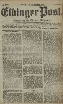 Elbinger Post, Nr. 296, Sonntag 18 Dezember 1881, 8 Jahrg.