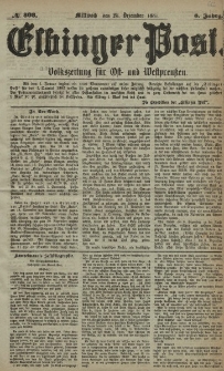 Elbinger Post, Nr. 303, Mittwoch 28 Dezember 1881, 8 Jahrg.