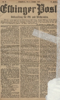 Elbinger Post, Nr. 2, Sonnabend 3 Januar 1880, 7 Jahrg.