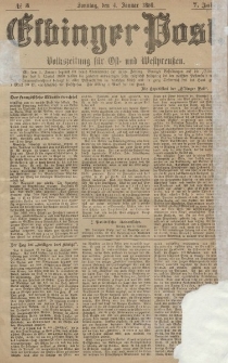 Elbinger Post, Nr. 3, Sonntag 4 Januar 1880, 7 Jahrg.
