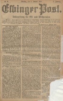 Elbinger Post, Nr. 4, Dienstag 6 Januar 1880, 7 Jahrg.