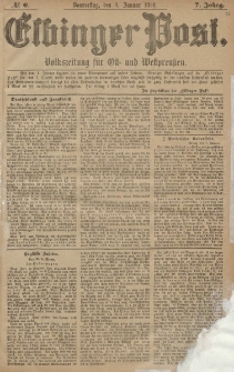 Elbinger Post, Nr. 6, Donnerstag 8 Januar 1880, 7 Jahrg.